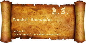 Mandel Barnabás névjegykártya